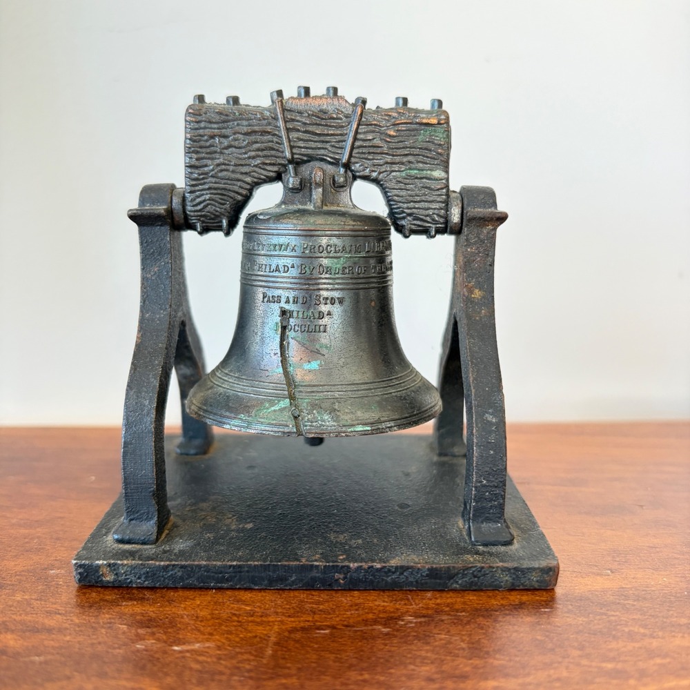 Vintage Penncraft Liberty Bell Replica Cast Iron Metal Paperweight Hatboro PA